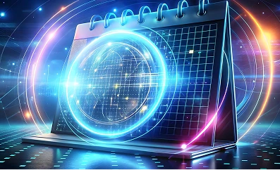 Digital calendar illustrating connected attendance and leave management in the Aeonox HCM platform